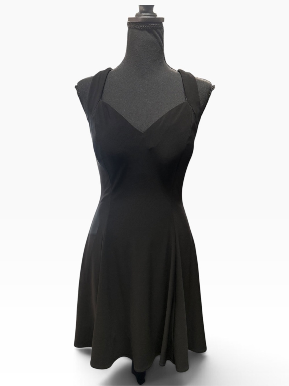 Betsy & Adam Black Strappy Back Fit & Flare Cocktail Dress Size 8